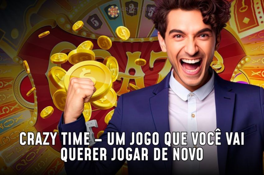 Doce vibrante com a inscrição "crazy time - um doce de viver que vai querer já", transmitindo alegria e sabor.